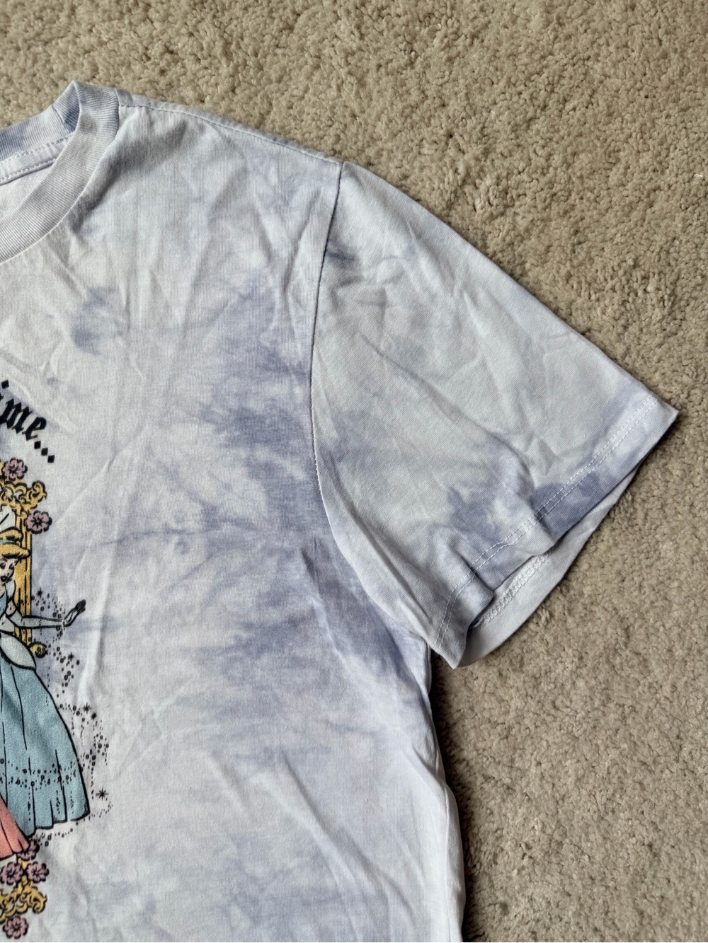Disney 'Once Upon A Time' Lavender Tie-Dye Princess Cropped Baby Tee - Picture 4 of 6